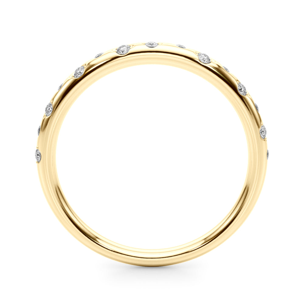 14K Gold 0.07 Ct FG/VVS1 Round Diamond Wedding Band
