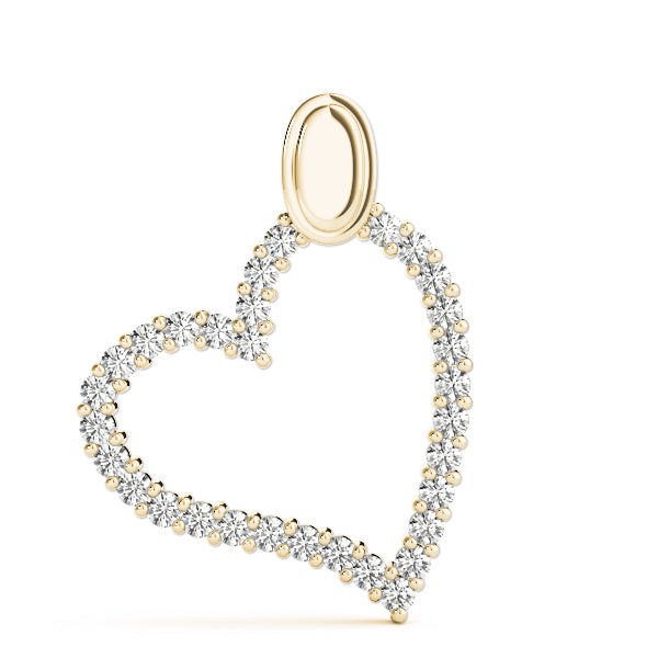 1.00  Ct Diamond Heart Pendant Necklace In 14K Gold