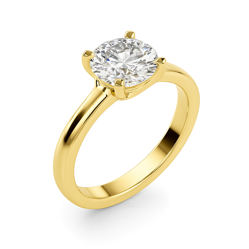 KohinoorGems Classic 1/2 Ct Round Solitaire Lab Grown Diamond Ring in 14K White/ Yellow And Rose Gold – Timeless 4-Prong Elegance