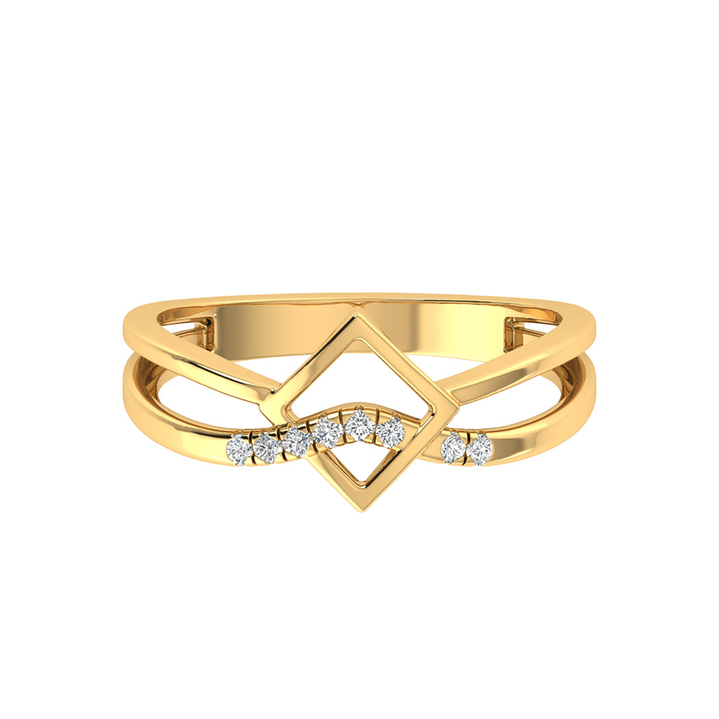 0.07Ct Diamond 14K Gold Wedding Engagement Band Women Jewelry