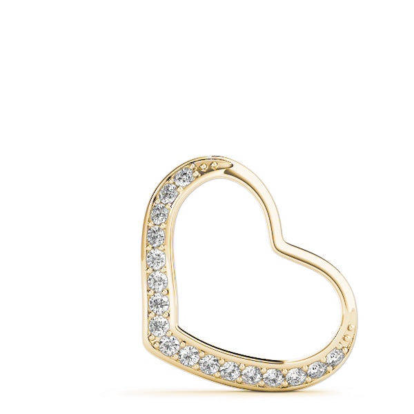 1/10 Ct Brilliant Diamond Heart Pendant In 10K Solid Gold With Chain