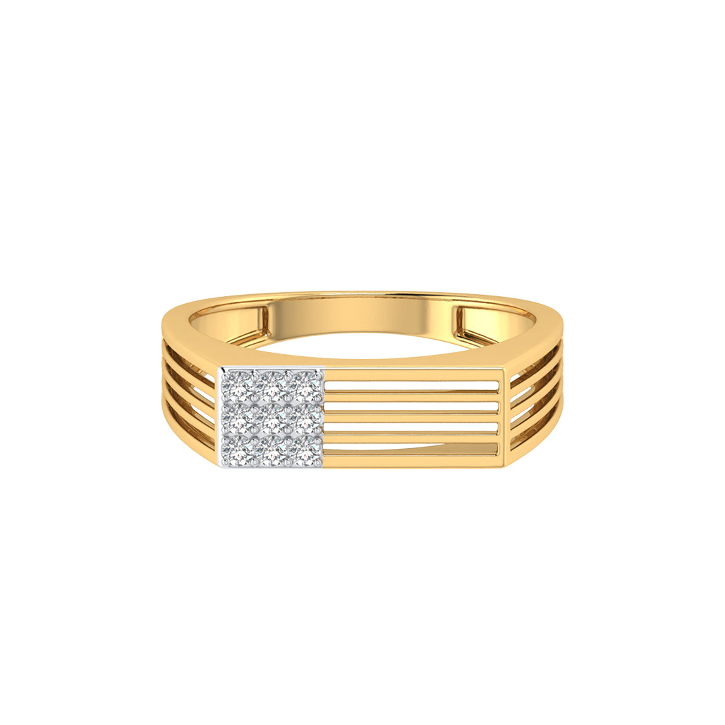 0.14Ct Diamond Men Wedding Engagement Band In 14K Solid Gold