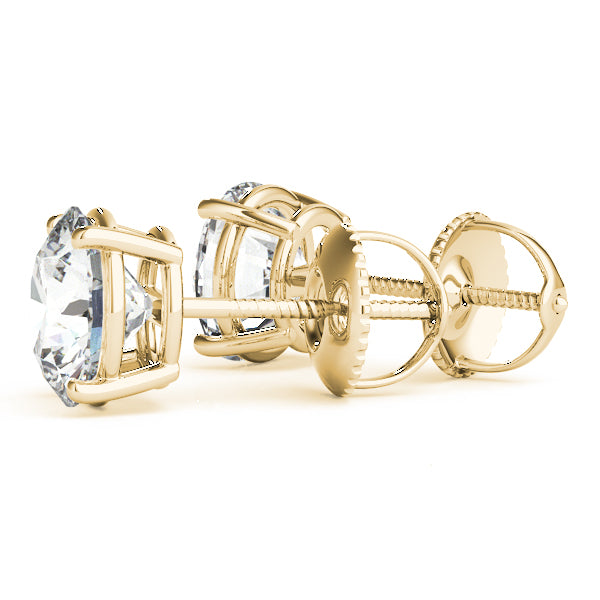 0.50CT Lab Grown Diamond Stud Earrings 14K Gold Screw Back Jewelry