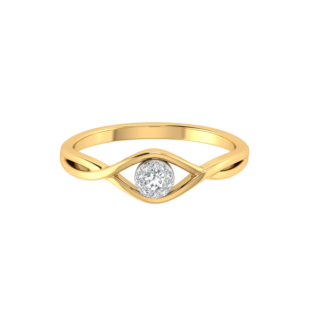 KohinoorGems 0.07Ct Halo Diamond Wedding Band In 14K Solid Gold Women Jewelry