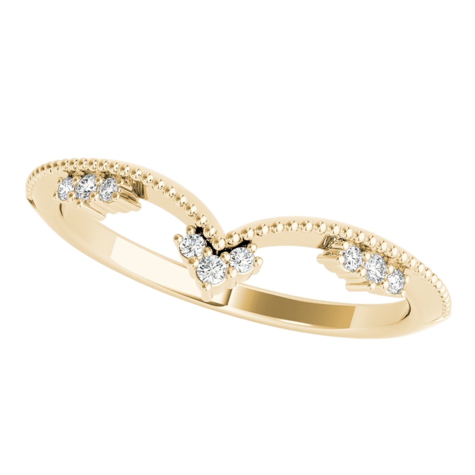 10K Gold 0.06 Ct Diamond Wedding Band