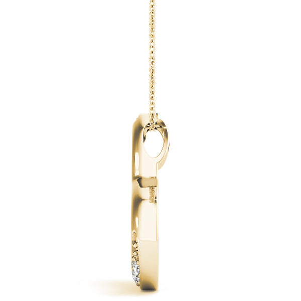 1/10 Ct Brilliant Diamond Heart Pendant In 10K Solid Gold With Chain