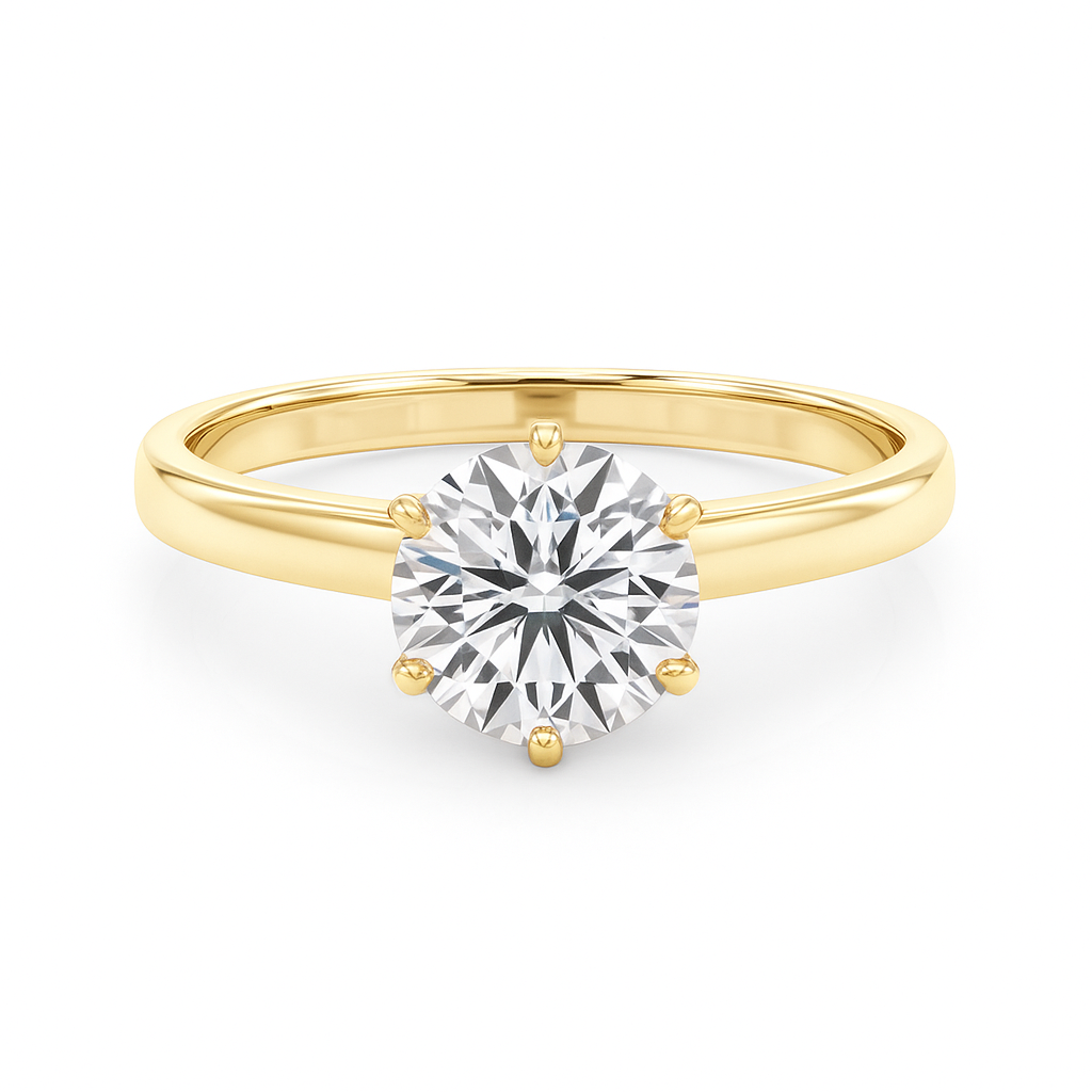 Classic 0.33 Ct Round Diamond Solitaire Ring in 14K Gold
