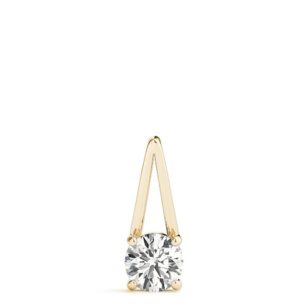 0.65CT FG/VVS1 Lab Grown Diamond 14K Gold Pendant Necklace With 18" Gold Plated 925 Sterling Silver Chain