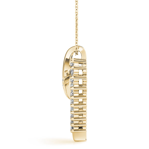 Heart Pendant 0.25 Ct Diamond Chain Necklace In 14K Gold