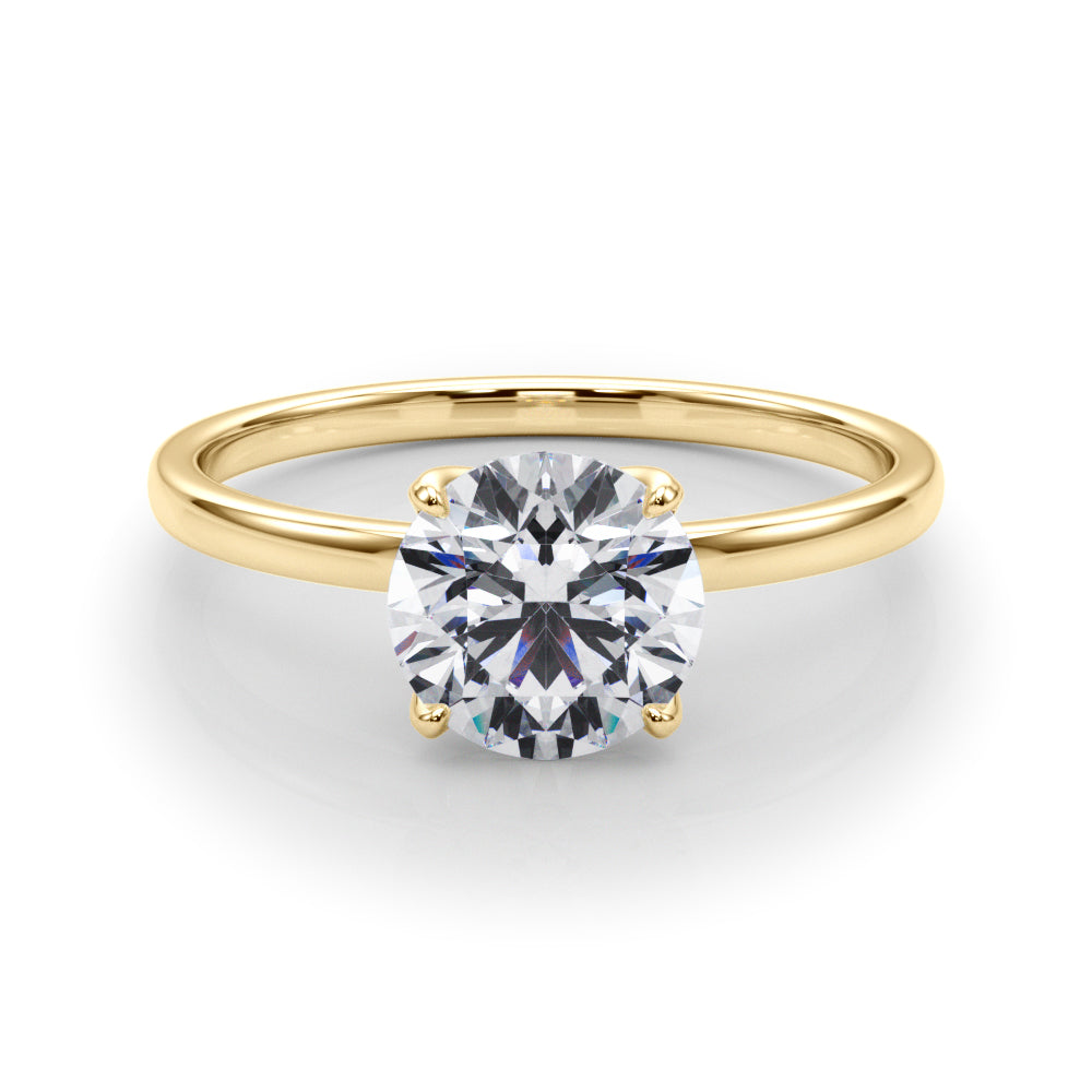 0.50Ct Solitaire Engagement Ring In 14K White/ Rose & Yellow Gold Jewelry