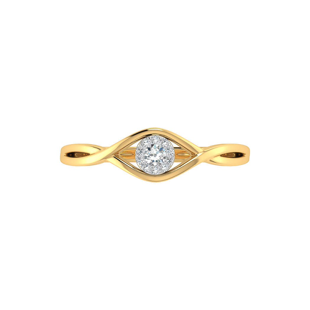 KohinoorGems 0.07Ct Halo Diamond Wedding Band In 14K Solid Gold Women Jewelry