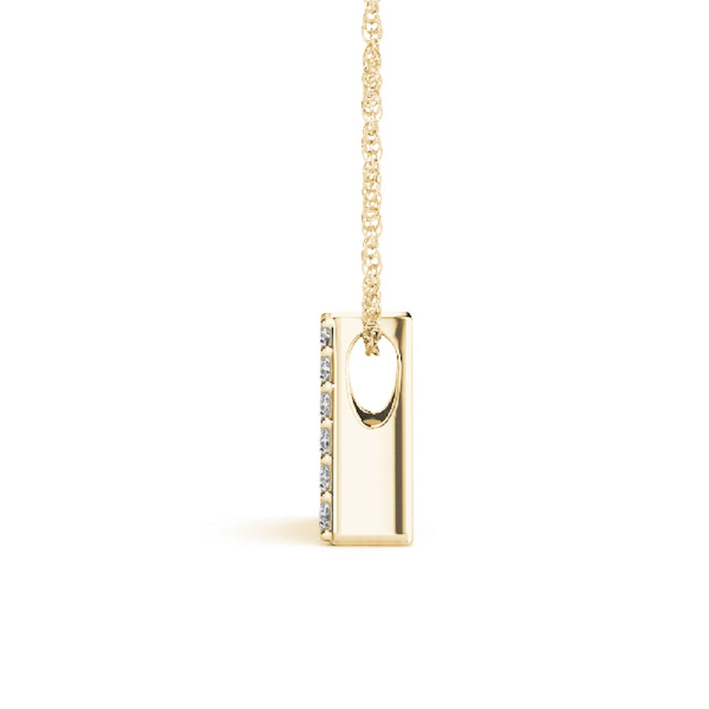 “A” Initial 0.07 CT Diamond Pendant Necklace in 14K Gold – With 18" Box Chain
