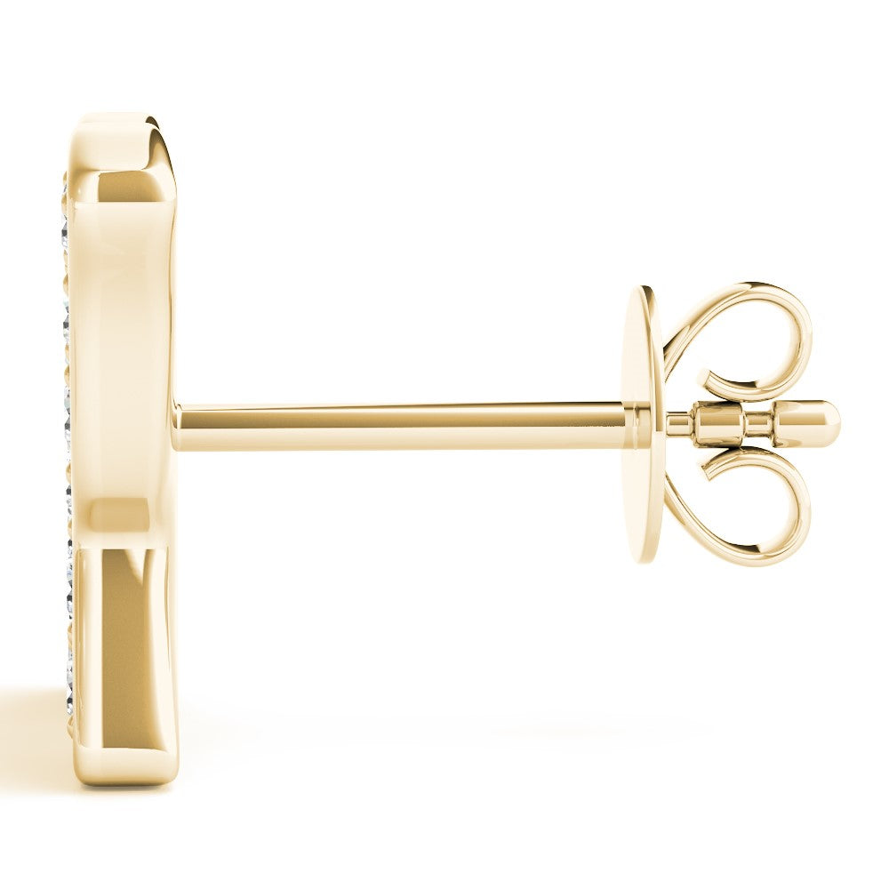 0.65 Ct Round Diamond Butterfly Stud Earrings In 14K Solid Gold