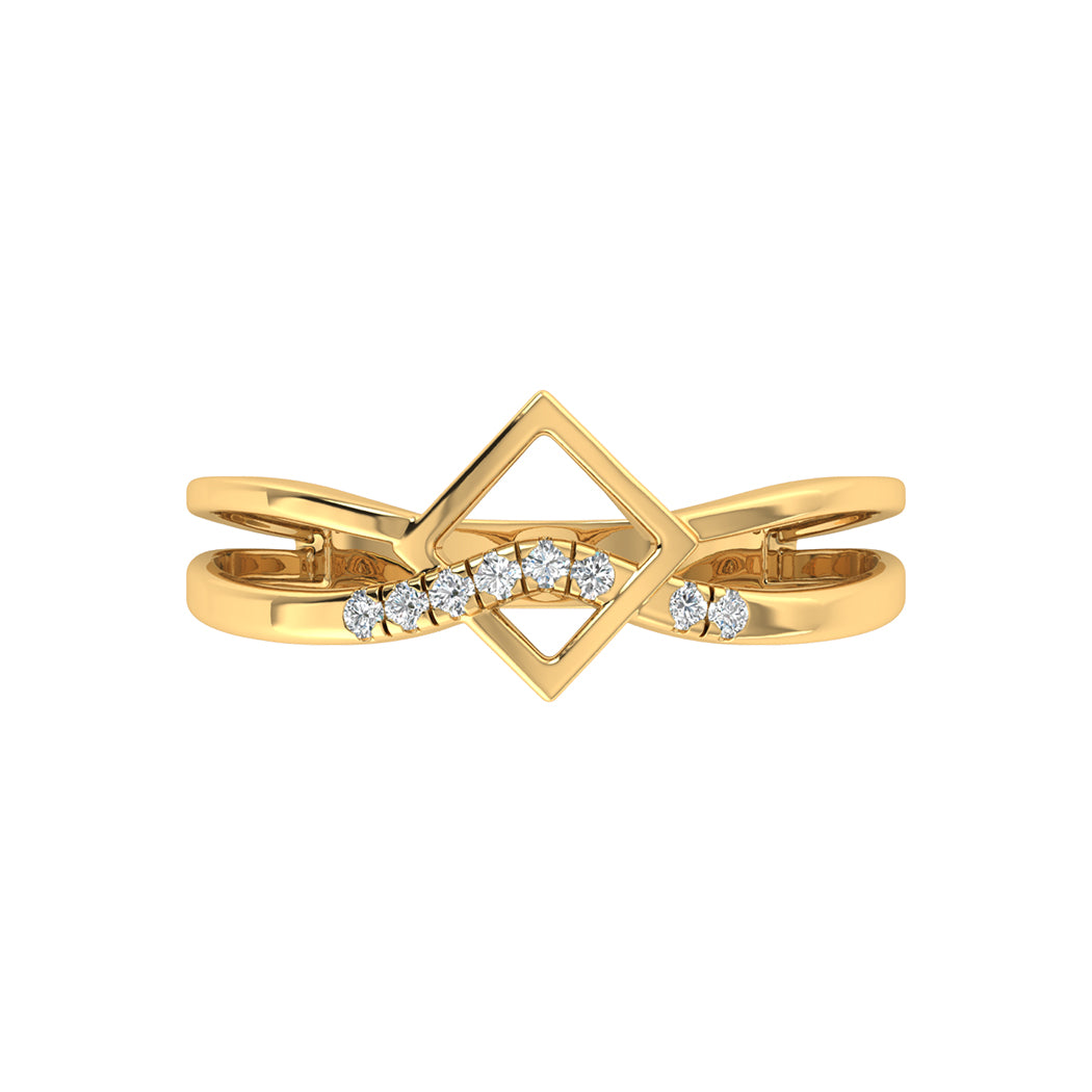 0.07Ct Diamond 14K Gold Wedding Engagement Band Women Jewelry