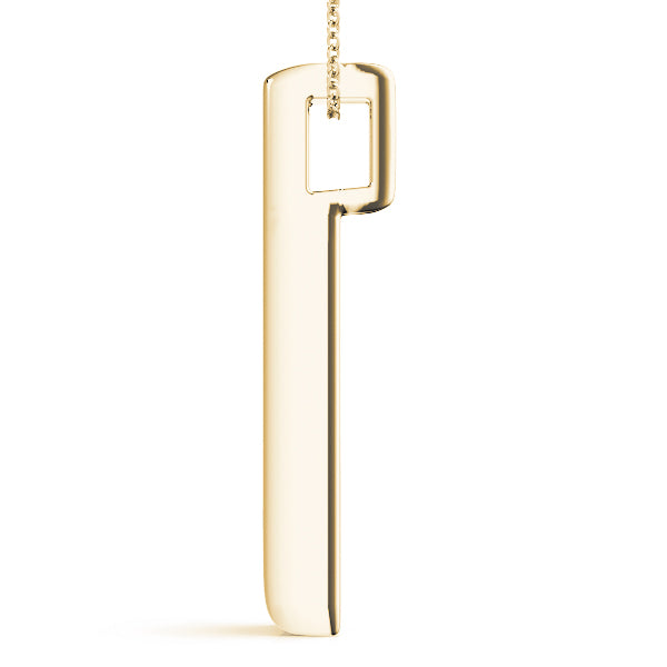 1/2 Ct Diamond 3 Stone Channel Set Pendant In 14K Gold With Box Chain