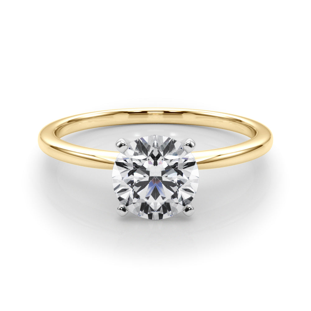 0.50Ct D/VVS1 Moissanite Solitaire Engagement Rings In 14K Gold