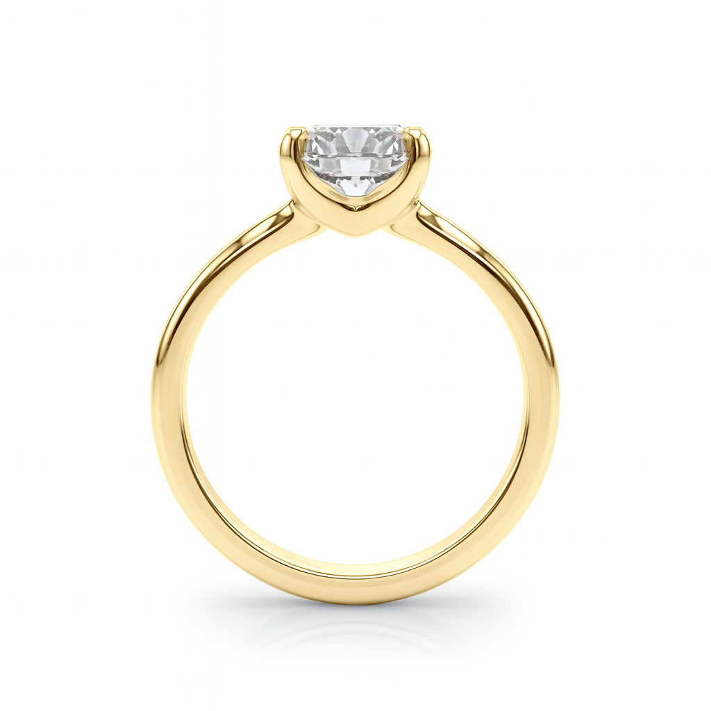 KohinoorGems Classic 1/2 Ct Round Solitaire Lab Grown Diamond Ring in 14K White/ Yellow And Rose Gold – Timeless 4-Prong Elegance