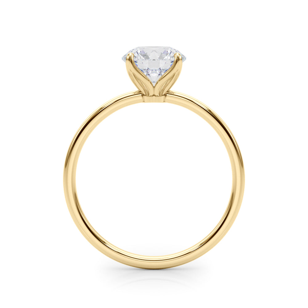 0.50Ct Solitaire Engagement Ring In 14K White/ Rose & Yellow Gold Jewelry
