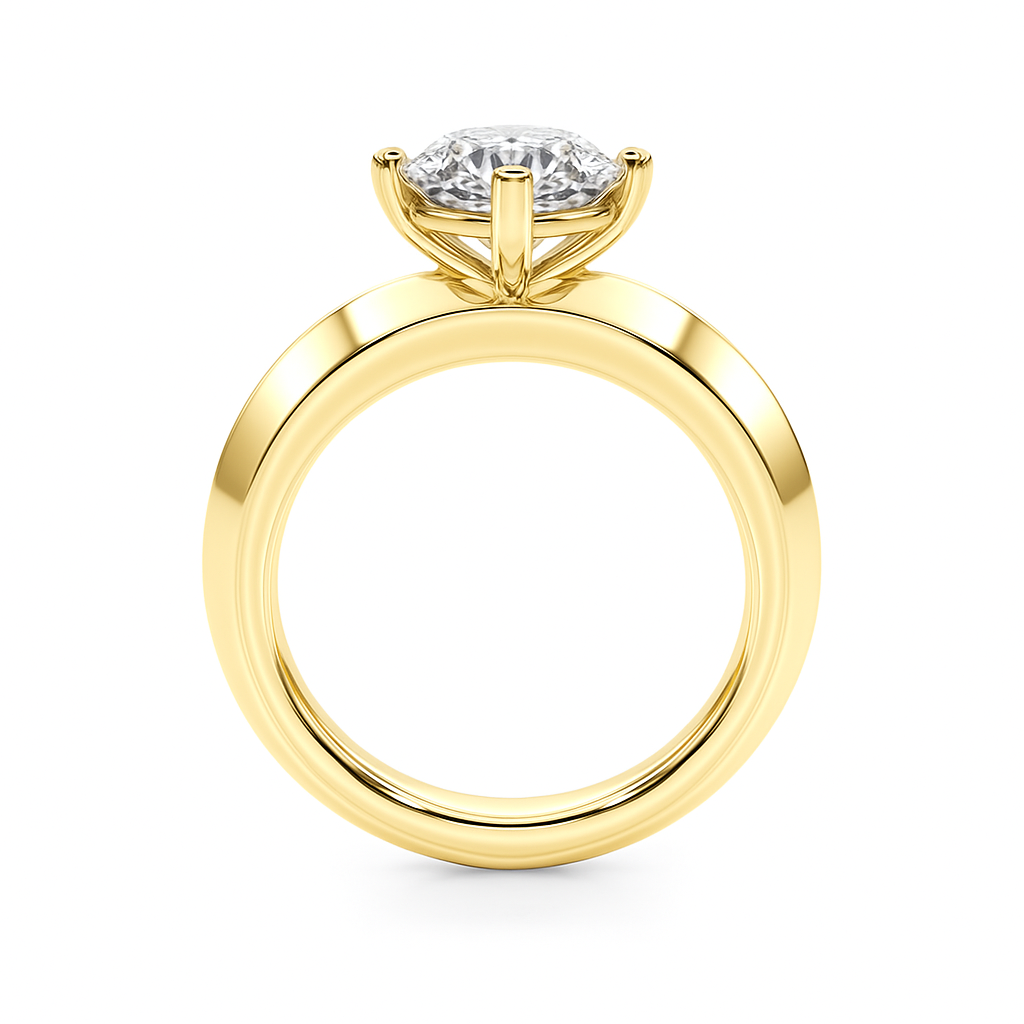 1/2 Ct Brilliant Diamond Solitaire Engagement Ring In 14K Gold