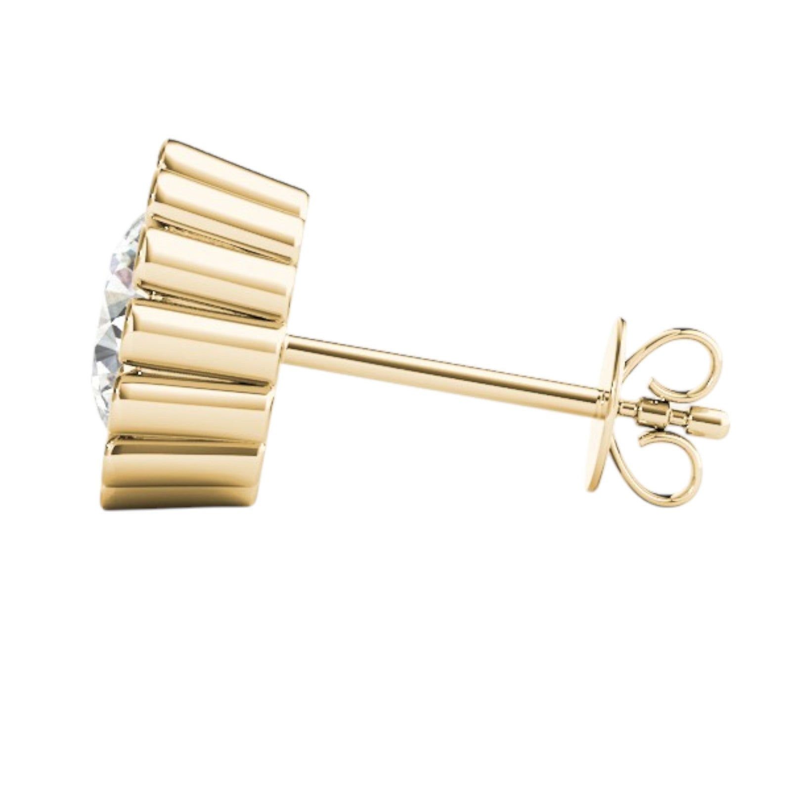 0.50 Ct Round Lab-Grown Diamond Bezel Set Stud Earrings in 14K Rose, White, or Yellow Gold