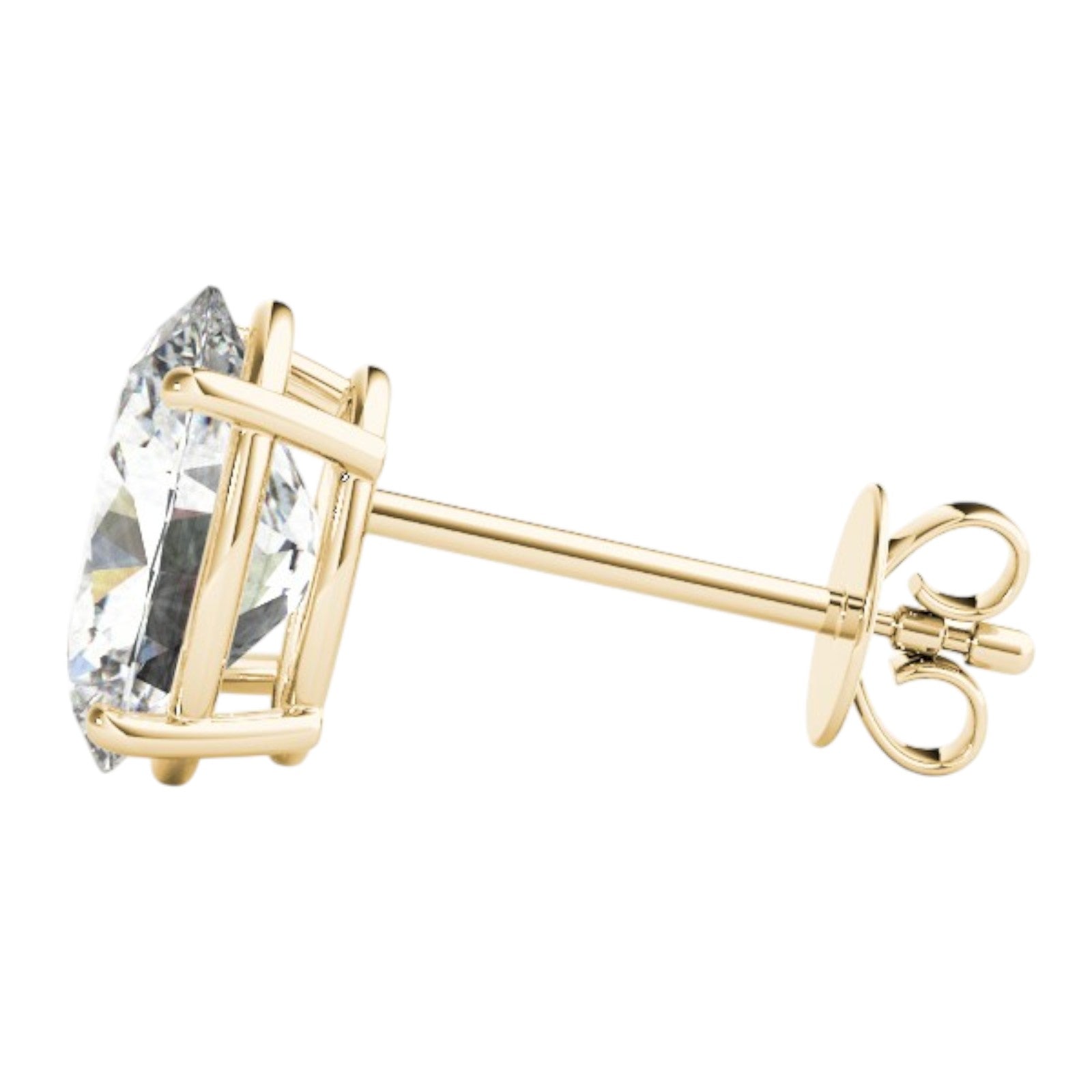 0.20 Carat Oval FG/VVS1 Diamond Stud Earrings In 14K White & Yellow Gold