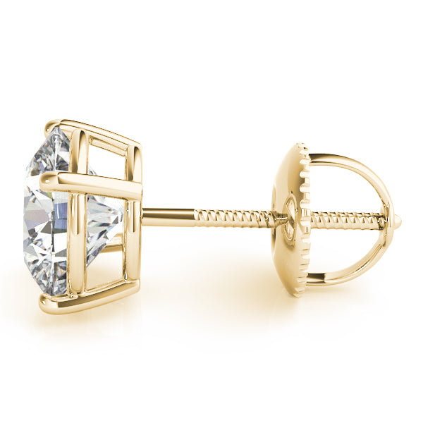 0.75CT Lab Grown Diamond Stud Earrings 14K Gold Screw Back Jewelry