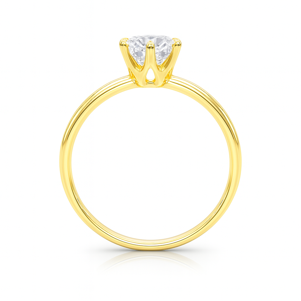 Classic 0.33 Ct Round Diamond Solitaire Ring in 14K Gold