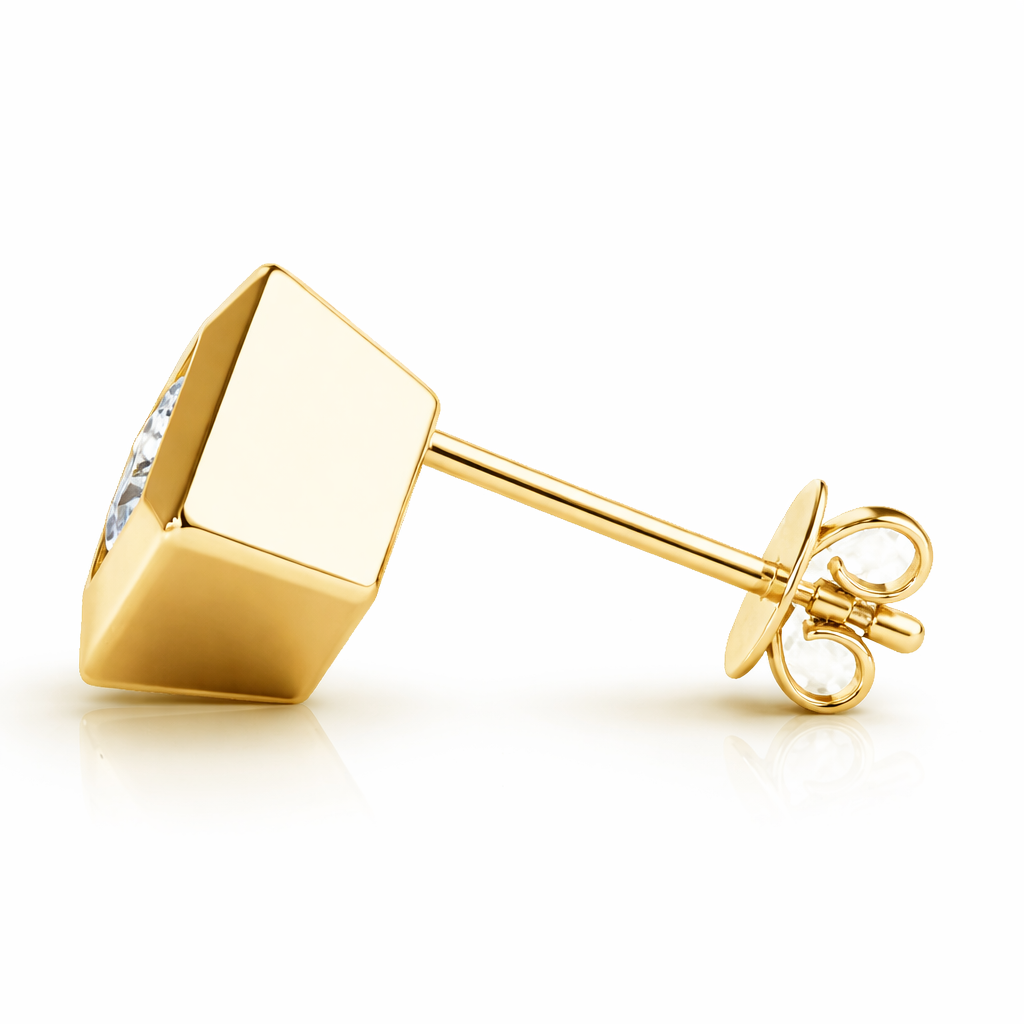 0.25 Ct Princess Cut Diamond Stud Earrings in 14K Rose Gold