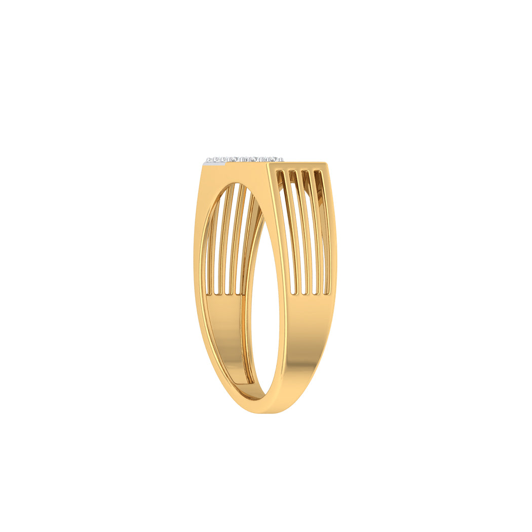 0.14Ct Diamond Men Wedding Engagement Band In 14K Solid Gold