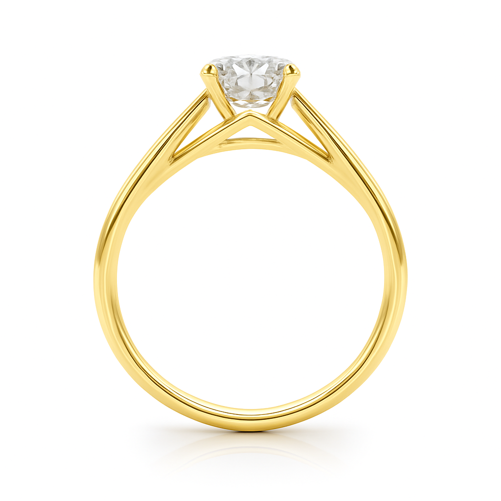 Elegant 0.33 Ct Round Moissanite Solitaire Ring in 14K Gold – 4-Prong Classic Setting