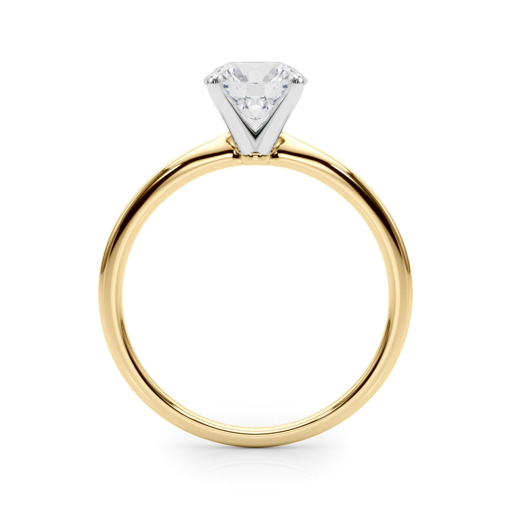 0.50Ct D/VVS1 Moissanite Solitaire Engagement Rings In 14K Gold