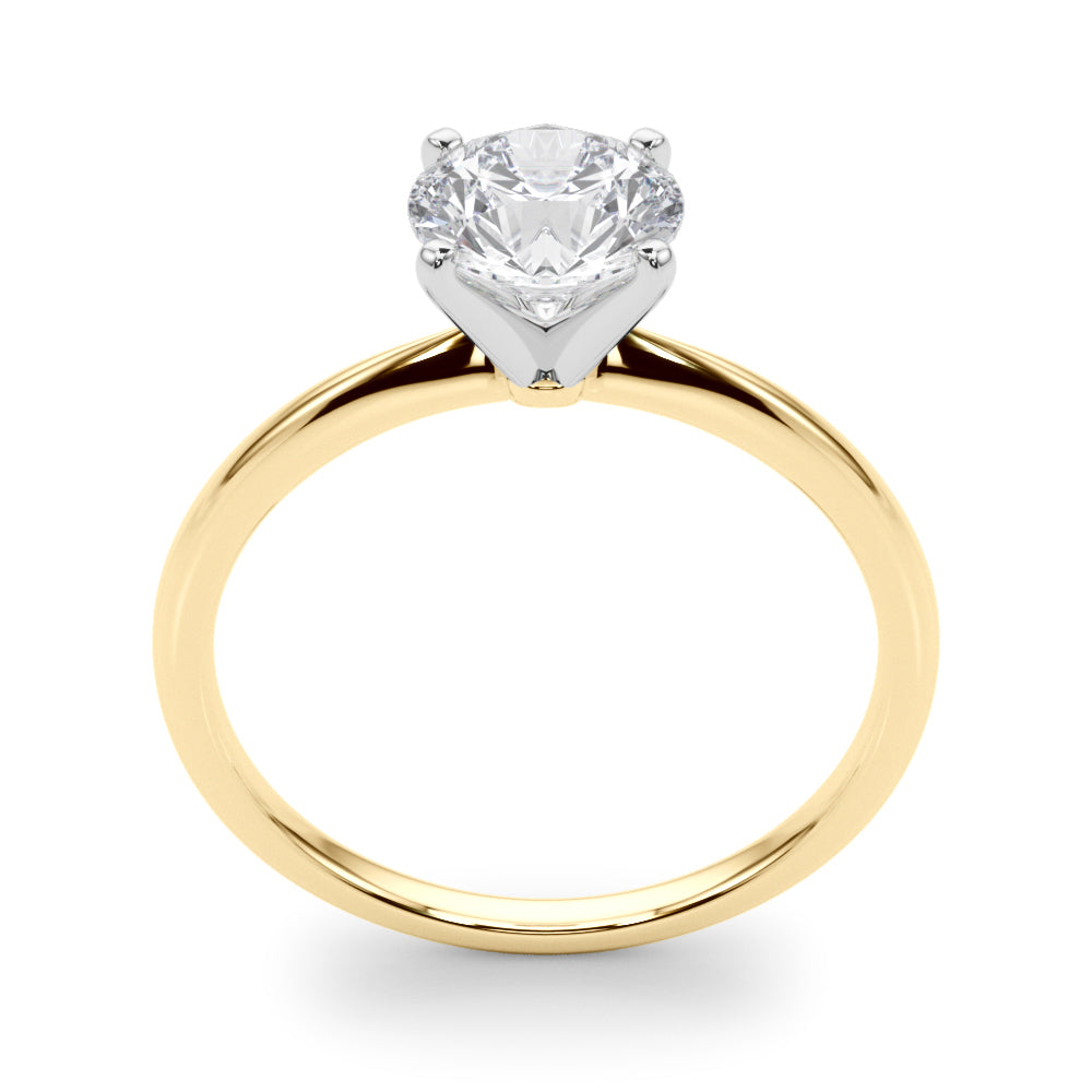 0.50Ct D/VVS1 Moissanite Solitaire Engagement Rings In 14K Gold