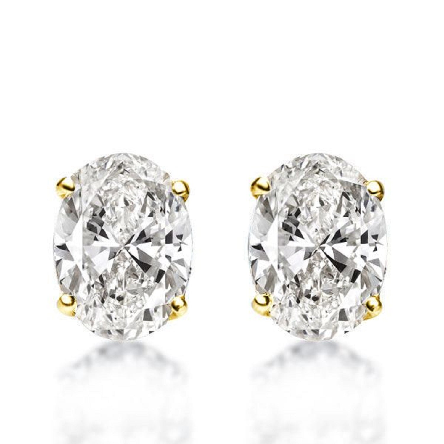 4.50 Ct Oval Pendant Necklace & Oval Stud Earrings Set in 18K Gold Plated with Sapphire Stones