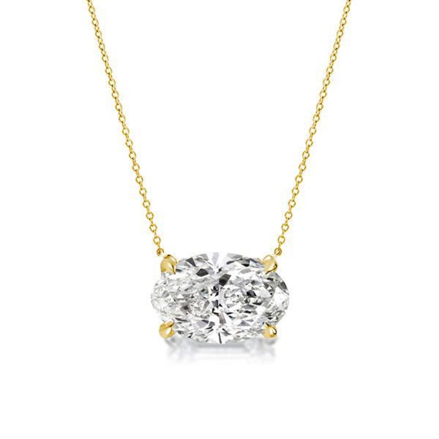 4.50 Ct Oval Pendant Necklace & Oval Stud Earrings Set in 18K Gold Plated with Sapphire Stones