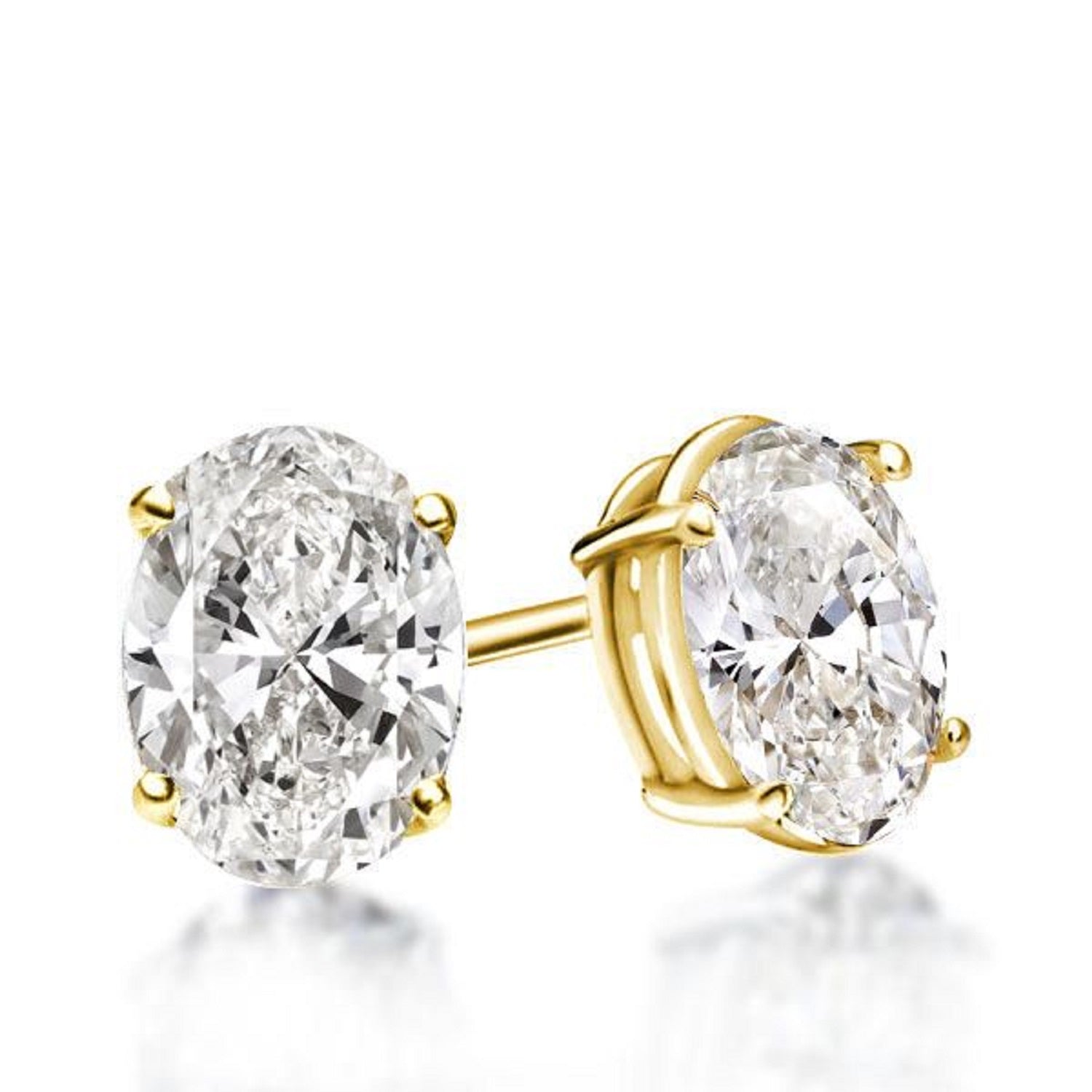 4.50 Ct Oval Pendant Necklace & Oval Stud Earrings Set in 18K Gold Plated with Sapphire Stones