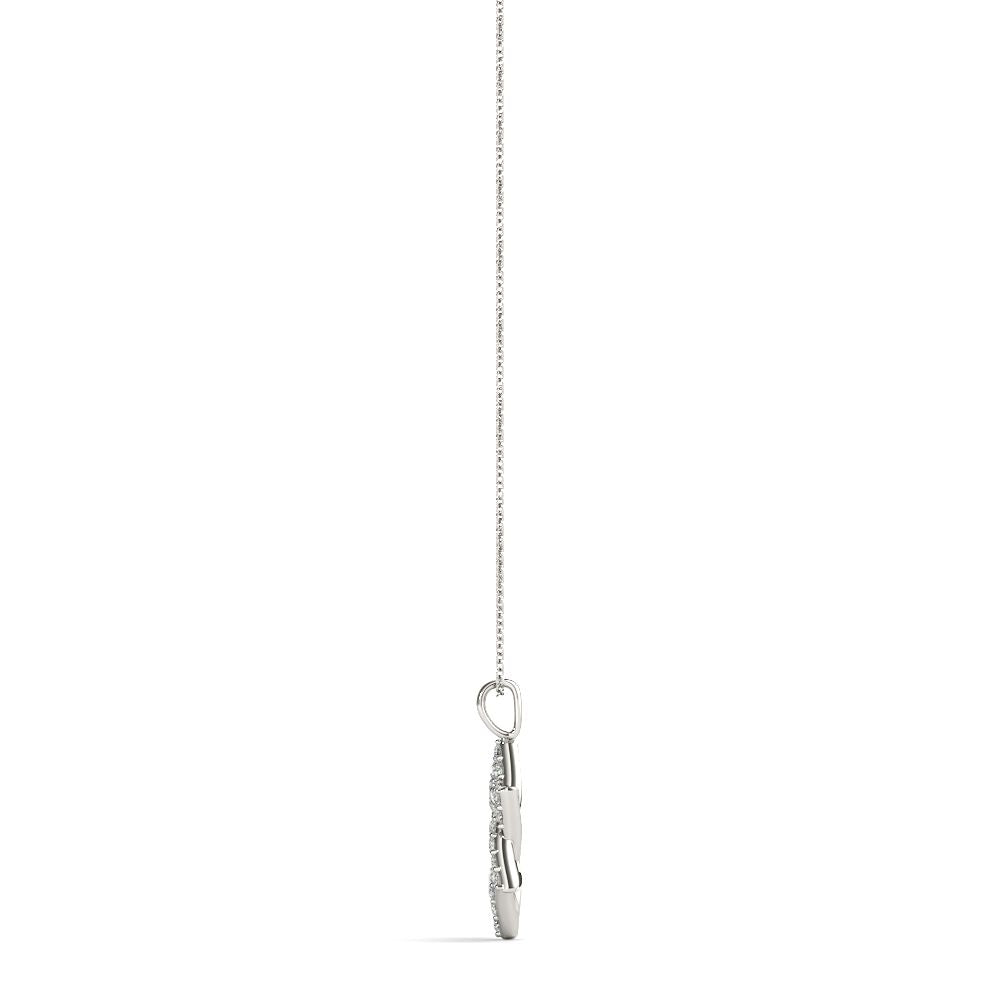 1/5 Carat Round Diamond Necklace Pendant In 10K White & Yellow Gold