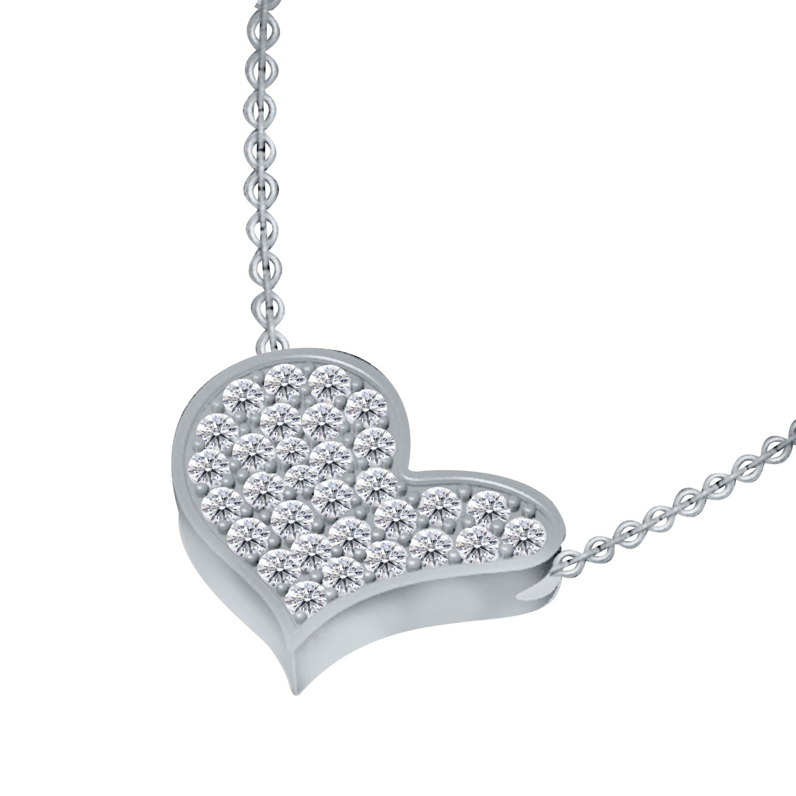 3/8 Carat Natural Diamond Heart Shape Pendant Necklace in 14K Yellow/ White And Pink Gold