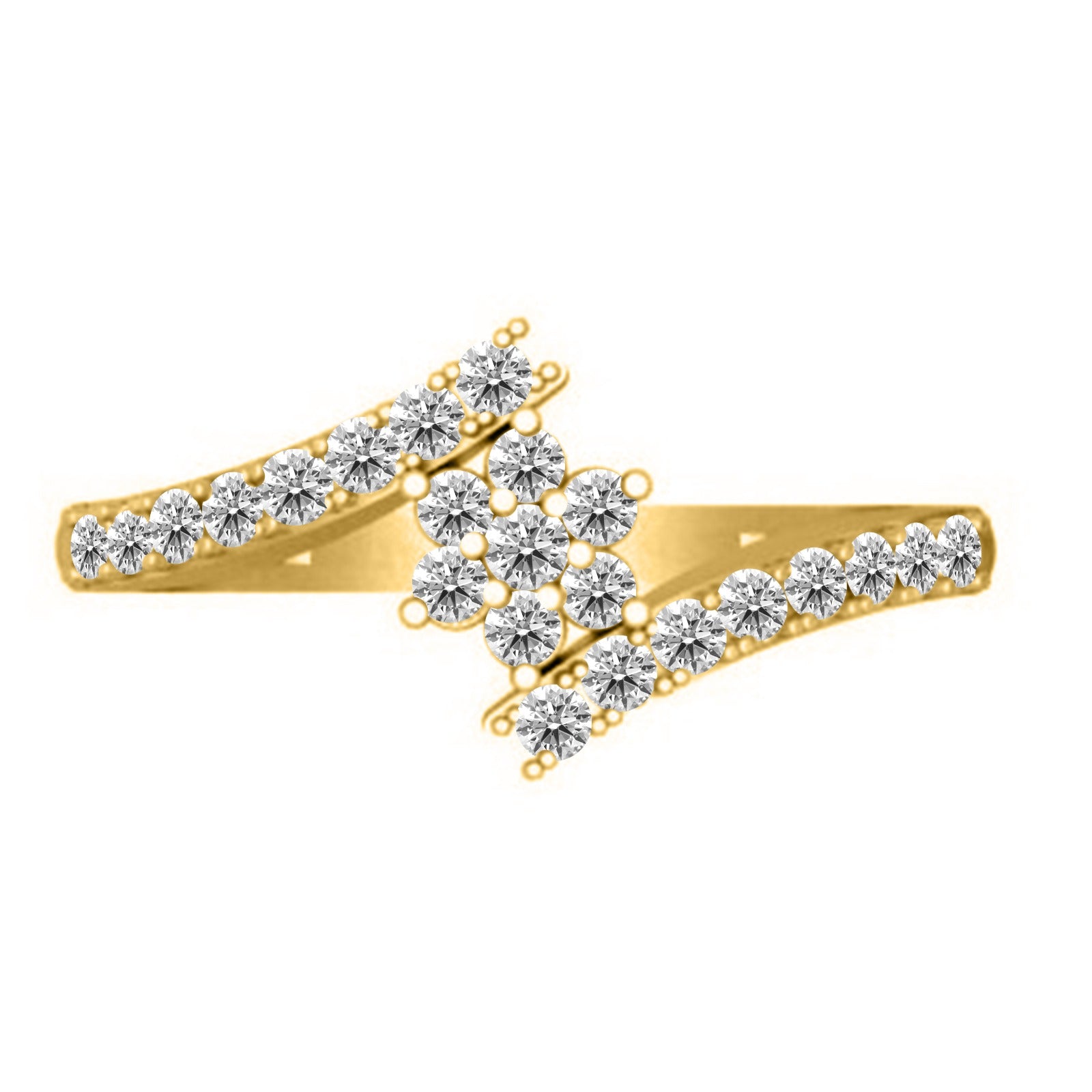 1/2 Carat Natural Diamond Wedding Engagement Ring in 18K Solid Yellow Gold