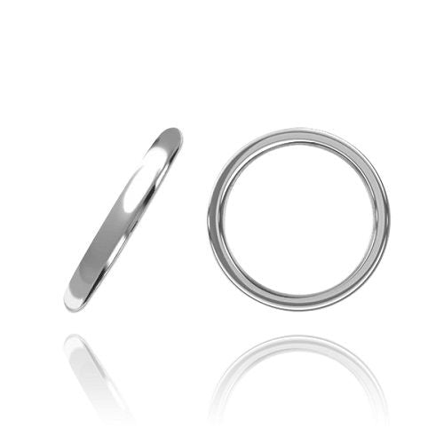 2mm 18K White Gold Plated 925 Sterling Silver Wedding Band