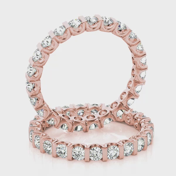 1.15 Ct Channel Set Diamond Eternity Wedding Band in 14k Rose White & Yellow Gold
