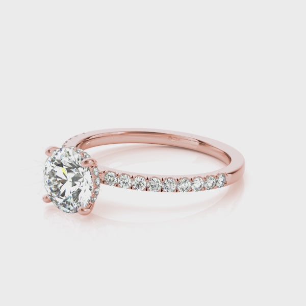 Engagement Solitaire Ring 0.75 Ct Diamond Wedding Ring In 14K Rose White & Yellow Gold