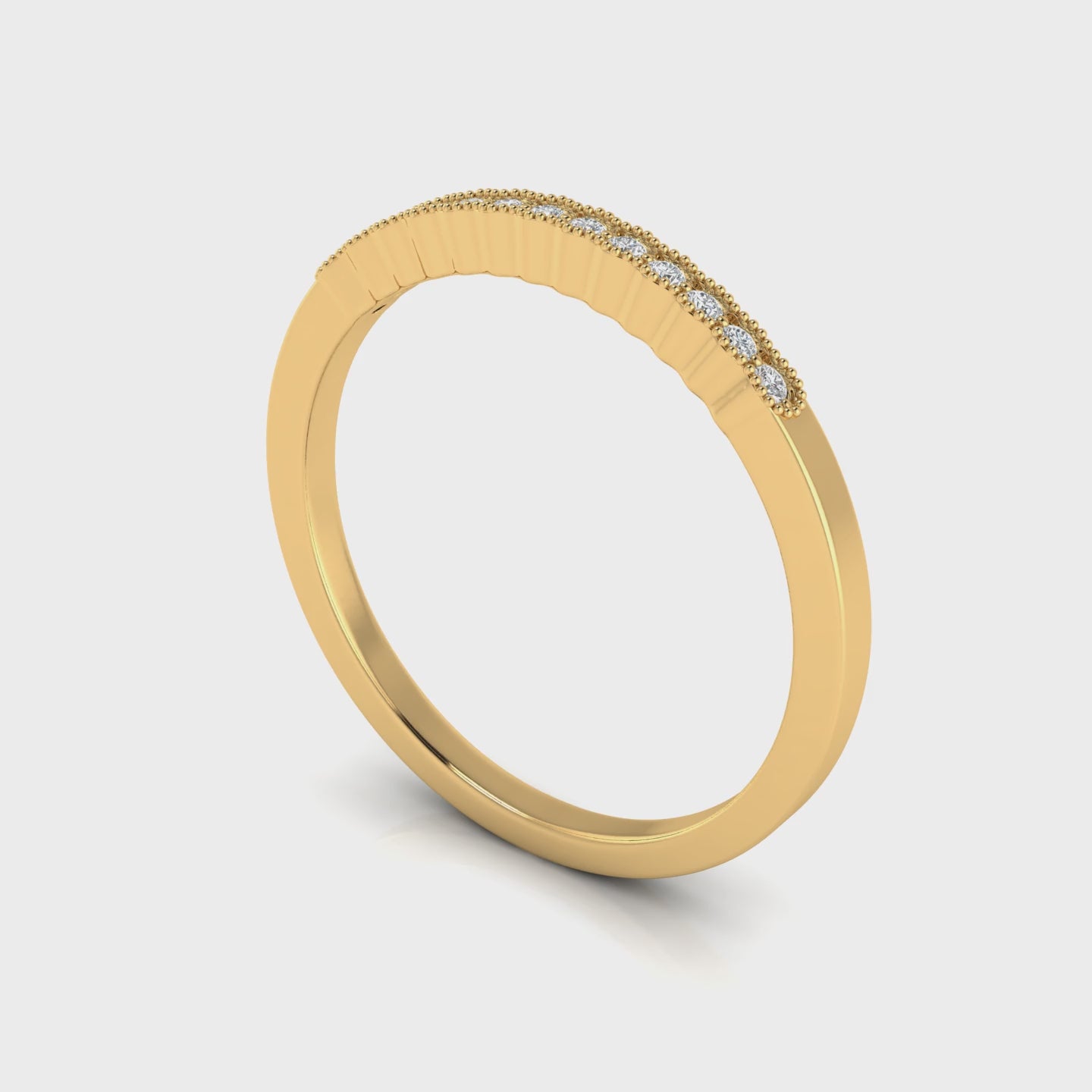 0.07 Ct Diamond 14K Gold Wedding Band Women Jewelry