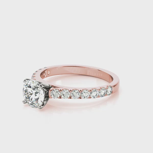 Elegant 10K White & Yellow Gold Split Prong Wedding Band with 1ct SI1 Diamonds (E/F/G)