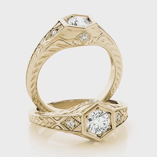 0.50 Ct Diamond Bridal Set Engagement Wedding Band In 14K Gold