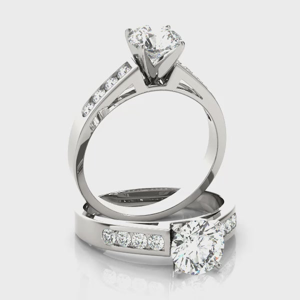 0.65 Ct FG/VVS1 Diamond Engagement Ring In 14K White Gold