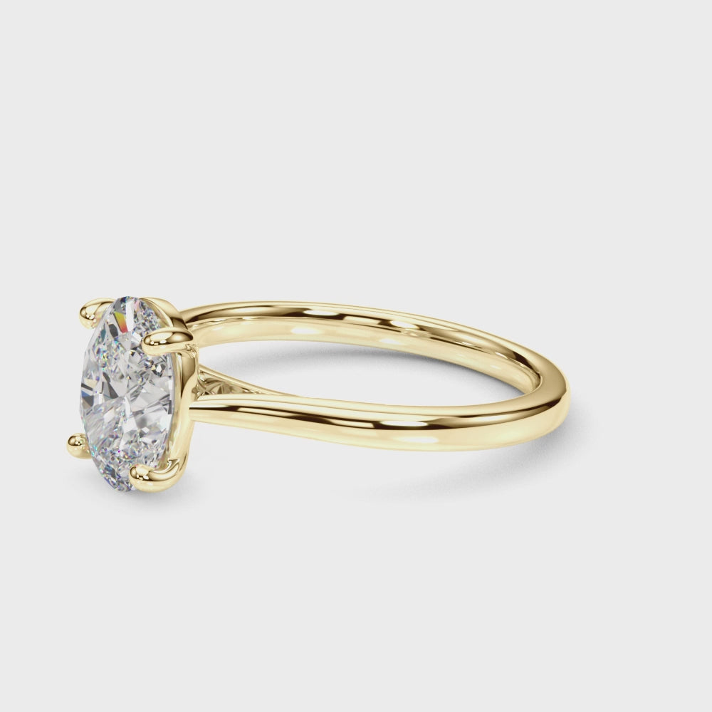 KohinoorGems 2.00Ct Oval Solitaire Engagement Rings In 14K Solid Gold Women Jewelry