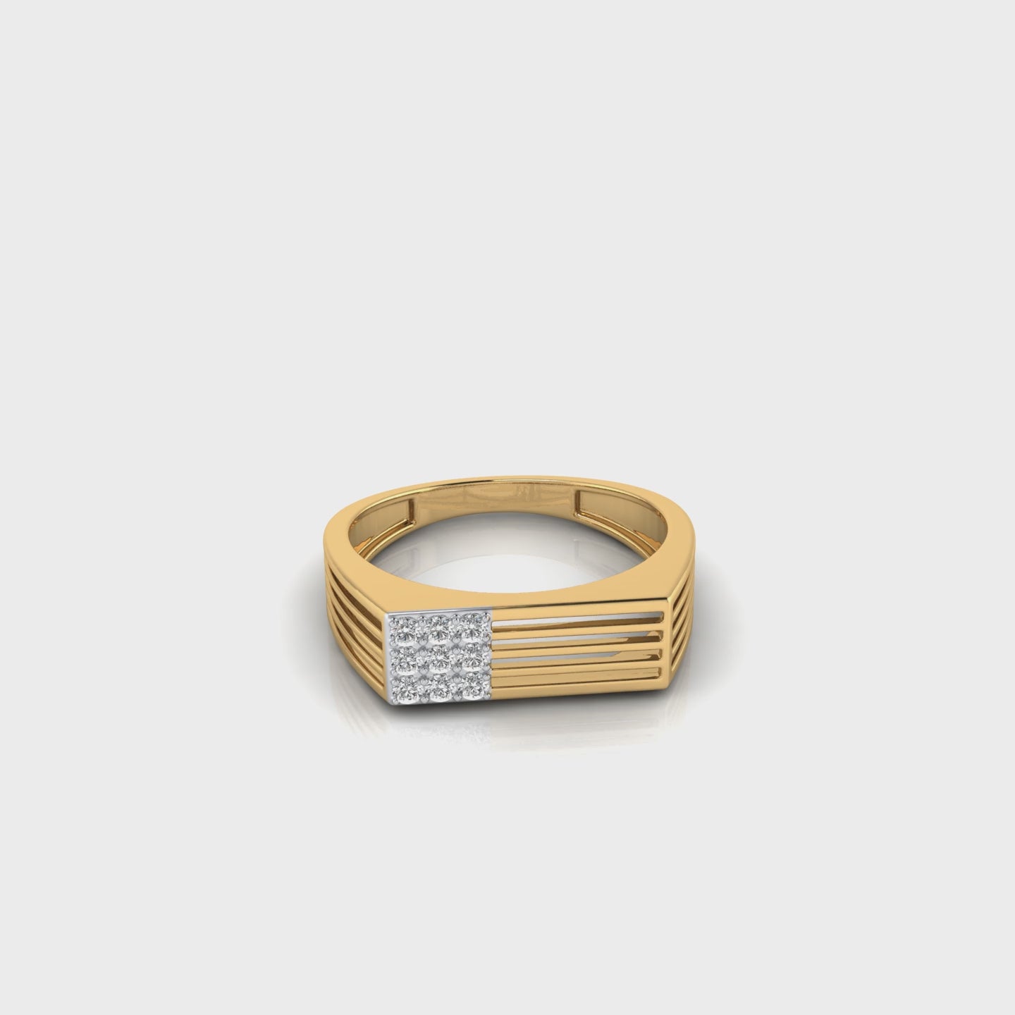 0.14Ct Diamond Men Wedding Engagement Band In 14K Solid Gold