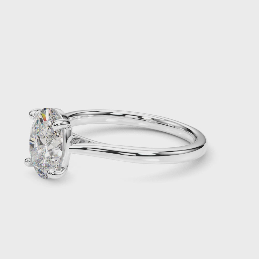 KohinoorGems 2.00Ct Oval Solitaire Engagement Rings In 14K Solid Gold Women Jewelry