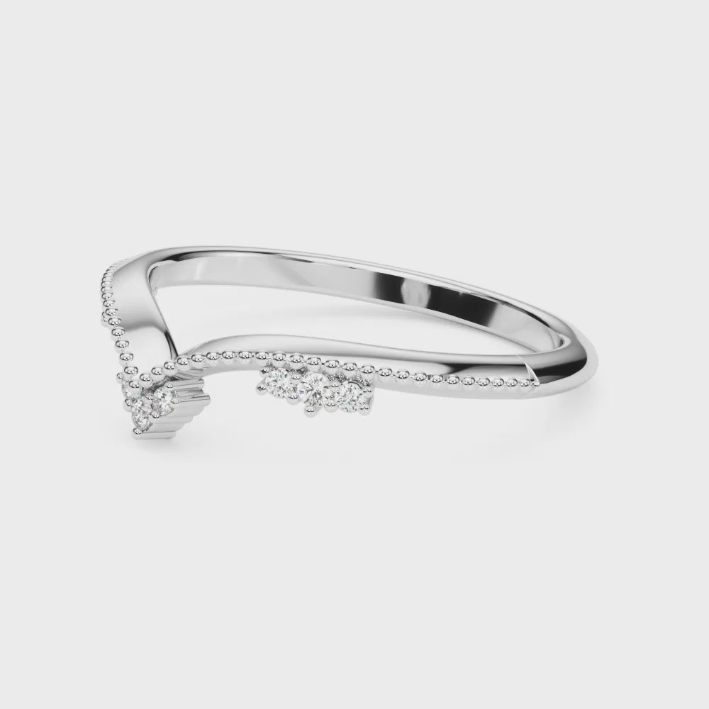 10K Gold 0.06 Ct Diamond Wedding Band