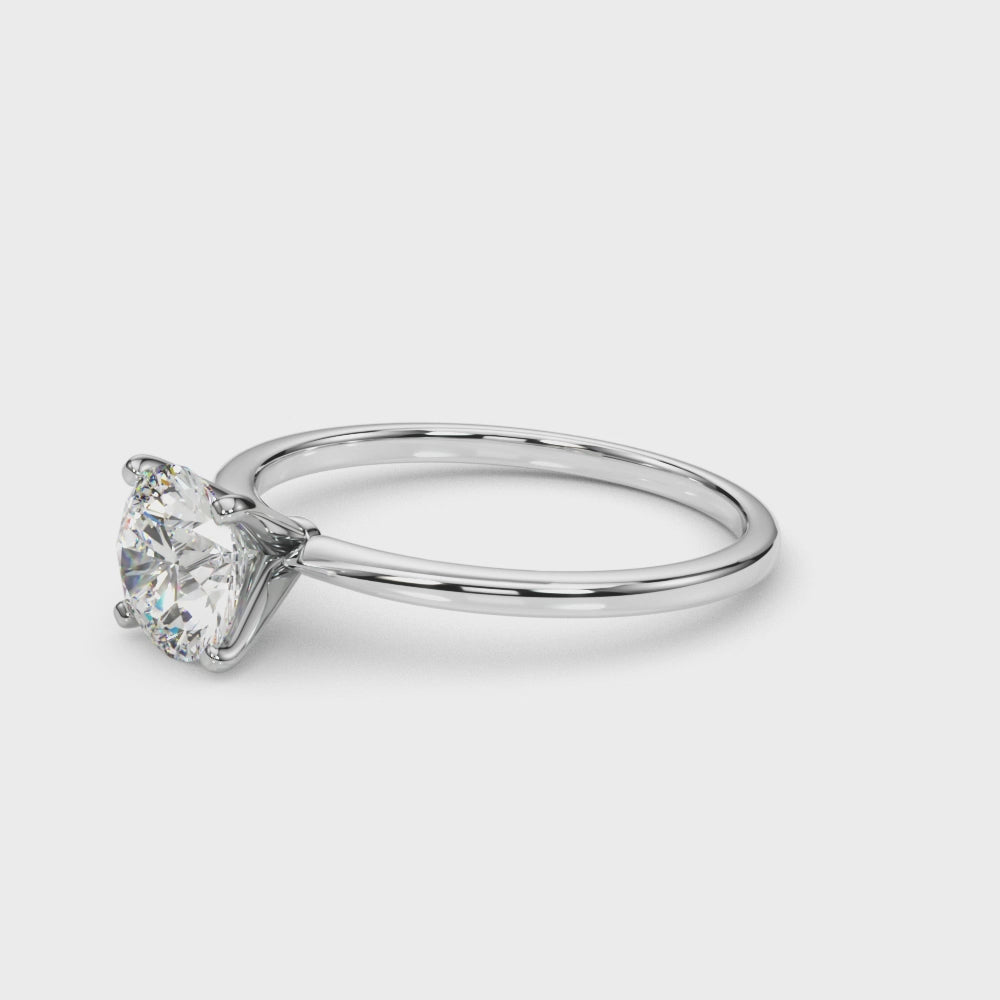 0.50Ct D/VVS1 Moissanite Solitaire Engagement Rings In 14K Gold